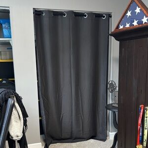 Black Grommet Top Curtain Panel